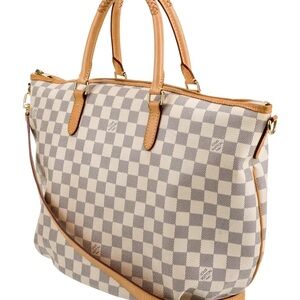 Louis Vuitton Damier Azur Rivera PM Checkered Tote Bag with Shoulder Strap